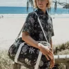 Pine Palm Canvas Roll Bag | Wash Black