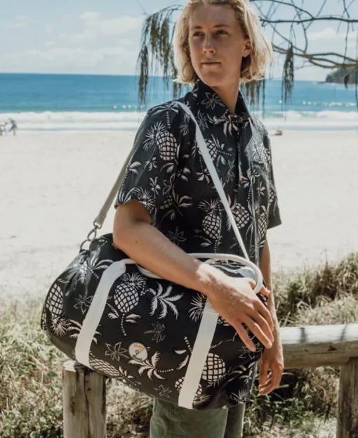 Pine Palm Canvas Roll Bag | Wash Black