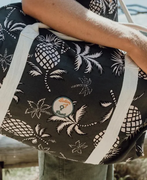 Pine Palm Canvas Roll Bag | Wash Black